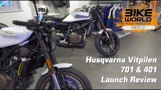 Husqvarna Vitpilen 701 amp 401 Launch Review [upl. by Eelatsyrc]