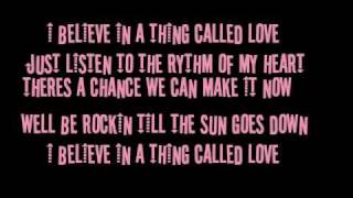 I BELIEVE IN A THING CALLED LOVE  THE DARKNESS LYRICS [upl. by Ardnohsed]