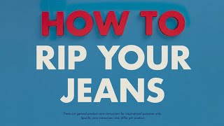 How to Rip Your Jeans  TOMMY HILFIGER [upl. by Nyahs]