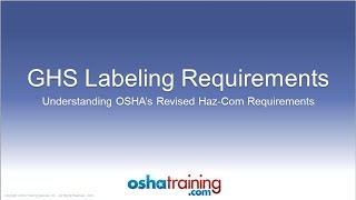 Free OSHA Training Tutorial  Understanding the GHS Labeling System [upl. by Ahsinek]