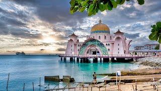 Malacca Straits Mosque  4K HDR [upl. by Sharlene]