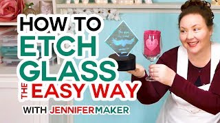 How to Etch Glass the Easy Way Armour Etch amp Vinyl Decals [upl. by Anileuqcaj]