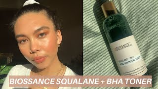 New Biossance Squalane  BHA Pore Minimizing Toner  Review amp Demo [upl. by Orfinger990]