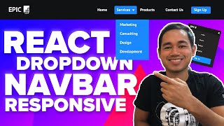 React Navbar Dropdown Menu Responsive Tutorial  Beginner React JS Project [upl. by Reppiks355]