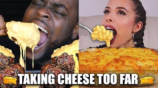 WHEN MUKBANGERS TAKE CHEESE TOO FAR compilation [upl. by Elocen]