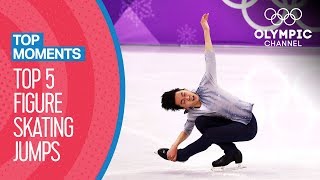 Top HistoryMaking Figure Skating Jumps at the Olympics  Top Moments [upl. by Nowahs]