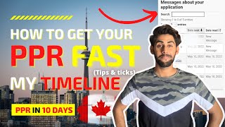 TIPS TO GET FASTEST PPRCANADA VISA  PPR TIMELINE  GOT MY PPR IN 10 DAYS  PPR 2022 Speed up PPR [upl. by Nomyar]