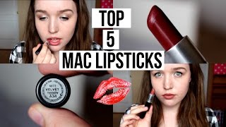 Top 5 MAC Lipsticks  TRY ON FAIR SKIN [upl. by Nauqit473]