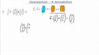 Parameterform in Normalenform umwandeln [upl. by Nnylatsirk]