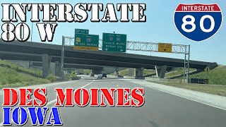 I80 West  Des Moines  Iowa  4K Highway Drive [upl. by Aryn]