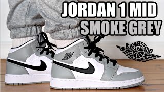 AIR JORDAN 1 MID SMOKE GREY REVIEW amp ON FEET  DIOR ALTERNATIVE  RESELL PREDICTIONS [upl. by Enylorac]