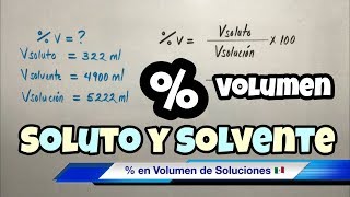 Porcentaje en VOLUMEN de Soluciones  vv [upl. by Kosse590]