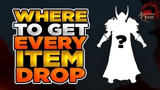 AQ3D Where To Get Every ITEM DROP AdventureQuest 3D [upl. by Egiarc431]