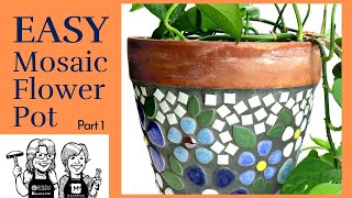 StepbyStep Creating a Stunning Mosaic Ceramic Flower Pot Easy DIY Guide part 1 [upl. by Lesh794]