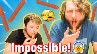 SWALLOWING HOTDOGS WHOLE  Epic Fail [upl. by Atirec601]