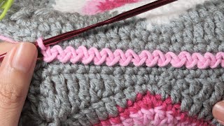 Joining Squares Idea in Crochet  Zigzag Slip Stitch Method  Embroidery Inspired [upl. by Caffrey]