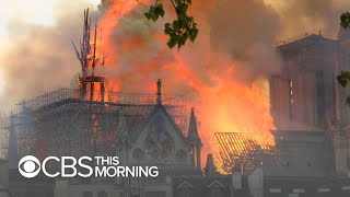 Notre Dame Cathedral devastated by fire in Paris [upl. by Dronski]