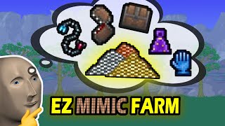 How To Set Up Easy Surface Mimic Farm  Step By Step  Terraria 142 [upl. by Lyndes]