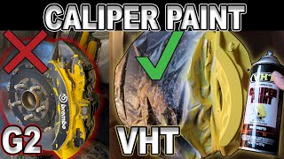 HOW TO PROPERLY PAINT YOUR BRAKE CALIPERS USING VHT CALIPER PAINT AND TAKING OFF G2 EPOXY PAINT [upl. by Haeli]