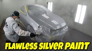 Car Painting How to Spray and Blend Silver Metallic Paint [upl. by Lauritz716]