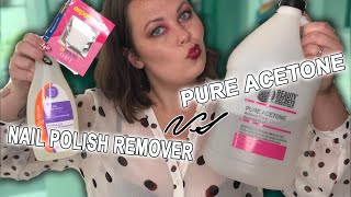 REMOVING GEL POLISH AT HOME  ACETONE vs NAIL POLISH REMOVER [upl. by Eoin418]