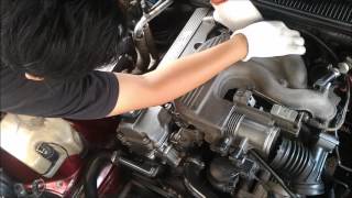 Upper Intake Manifold removal BMW E36M43 [upl. by Nnylimaj]