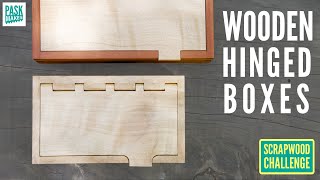 4 Different Wooden Hinged Boxes Pt1  Scrapwood Challenge ep41 [upl. by Nosemyaj960]