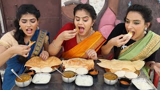 South Indian Thali Eating Challenge  Masala Dosa Onion Masala Dosa Plane Dosa  FOOD CHALLENGE [upl. by Swanson]