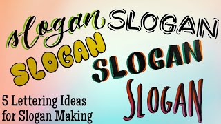 5 Lettering Ideas for Slogan Making  Part 2 [upl. by Acireh]