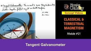 Class 12 Physics  Terrestrial Magnetism  21 Tangent Galvanometer  For JEE amp NEET [upl. by Gordie271]