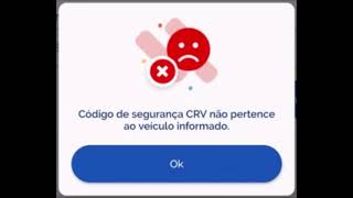 Erro código de segurança CRV não pertence ao veículo informado [upl. by Sivie]