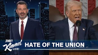 Jimmy Kimmel Reacts to Donald Trump’s Address to Congress [upl. by Bergstrom]