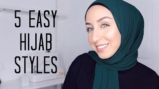 QUICK AND EASY HIJAB STYLES  Cotton Jersey amp Chiffon Tutorial [upl. by Kennet79]