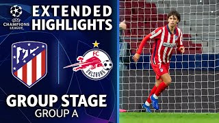 Atlético Madrid vs RB Salzburg Extended Highlights  UCL on CBS Sports [upl. by Eecyaj]