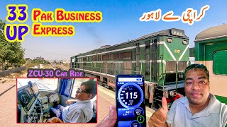 33UP Flying Train Journey From Karachi to Lahore  Fastest ZCU30 Cab Ride  Pakistan Railways [upl. by Adile]