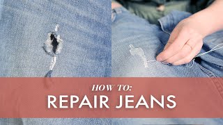 How To Repair Ripped Jeans 3 Ways [upl. by Moorish]