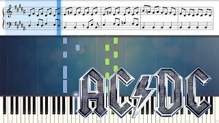 ACDC Thunderstruck easy piano tutorial [upl. by Erida]