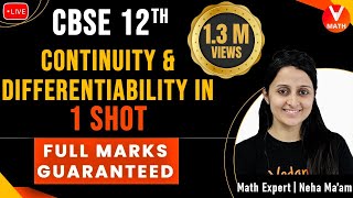 Continuity and Differentiability Class 12 in 1 Shot By Neha Ma’am  Full Marks Guaranteed  Vedantu [upl. by Aiuqal]