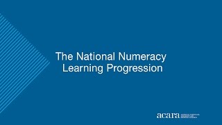 The National Numeracy Learning Progression [upl. by Llerrot]