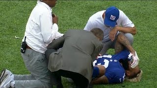 Odell Beckham Jr Carted Off The Field With An Ankle Injury  NFL [upl. by Redliw802]