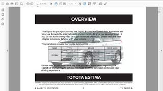 Toyota Estima 50 series Owners Manual in English [upl. by Ellennaj]