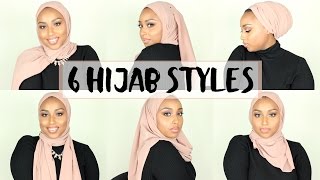 6 SIMPLE HIJAB STYLES USING 1 SCARF  Aysha Abdul [upl. by Inol789]