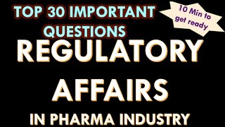 Regulatory Affairs in Pharmaceutical industry I RA department l Interview questions and answers [upl. by Eelyac868]