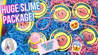 UNBOXING a huge SLIME PACKAGE from PEACHYBBIES  slime bun [upl. by Eilrebmik]