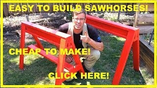 How to Build Sawhorses Easy Sturdy and Cheap PERFECT [upl. by Emelia510]