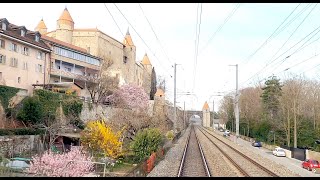 ★ 4K 🇨🇭Tilt train Geneva  Zürich HB cab ride speeds up to 200kmh 032020 Führerstandsmitfahrt [upl. by Llevrac]