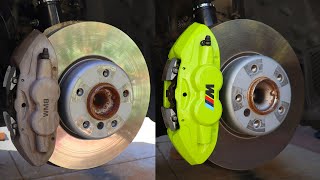 Painting Brake Calipers  Front VBrace On My BMW F30 335i [upl. by Weber476]