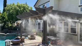 Misting and fogging system installed in beautiful backyard [upl. by Elleiad]