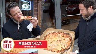 Barstool Pizza Review  Modern Apizza New HavenCT [upl. by Qulllon]