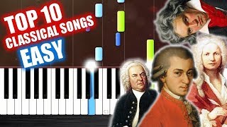 TOP 10 Classical Songs  EASY Piano Tutorials by PlutaX [upl. by Ellehcer545]